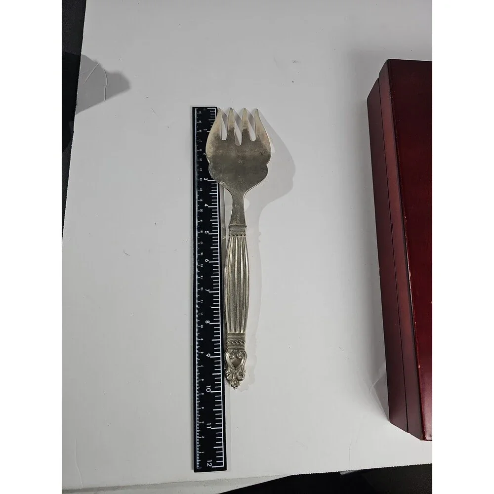 Wallace Large Serving Meat Fork 10 inches Silverplate, In Box